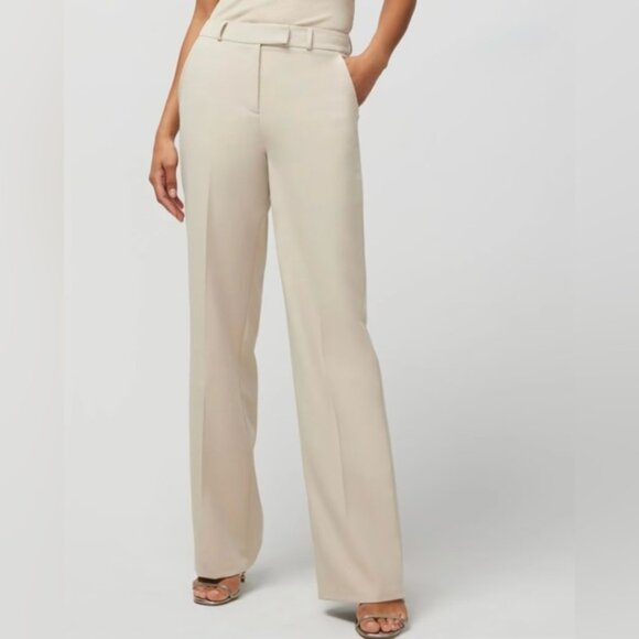 WHBM® Size 12 Luna Wide Leg Trousers in Biscotti Polyester-Spandex NEW - Picture 1 of 11